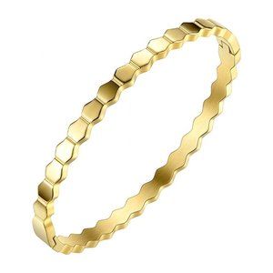 Hexagon Cuff Bracelet Geometric Bangle NEW